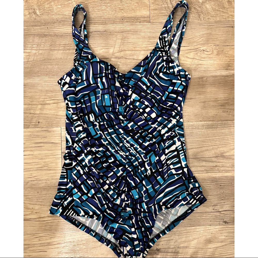 Azul Geometric Pattern One Piece Swimsuit